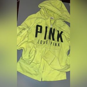 PINK ZIP UP HOODIE- XS